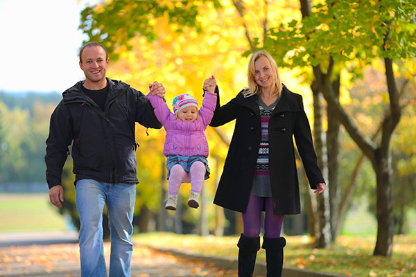 Happy family having fun outdoors